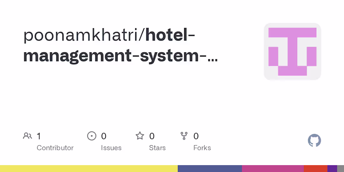 Cover image for GitHub - poonamkhatri/hotel-management-system-with-php-and-mysql