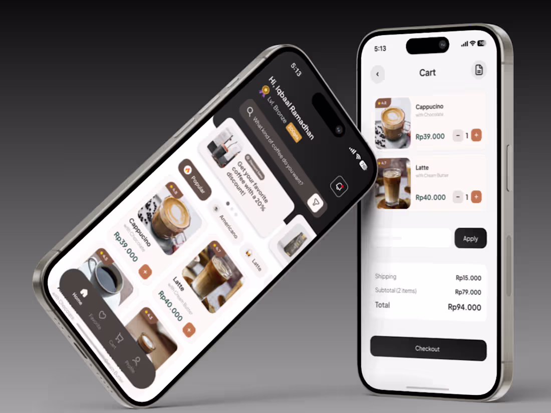 Cover image for Modern Coffee Shop App Design