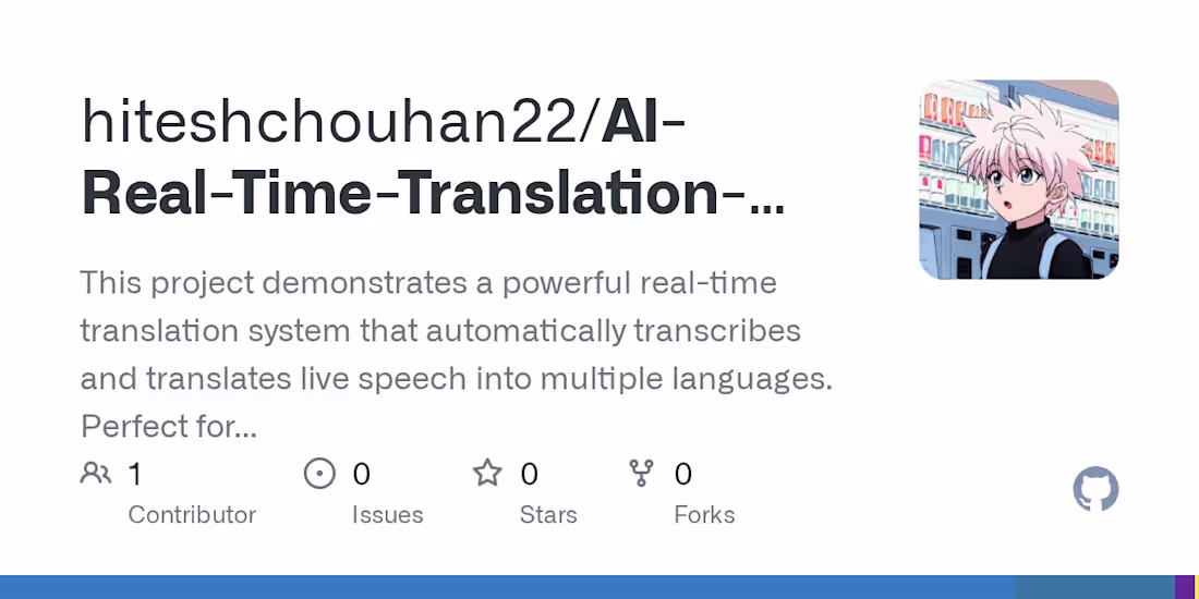 Cover image for Live AI-generated Real-Time Translation System