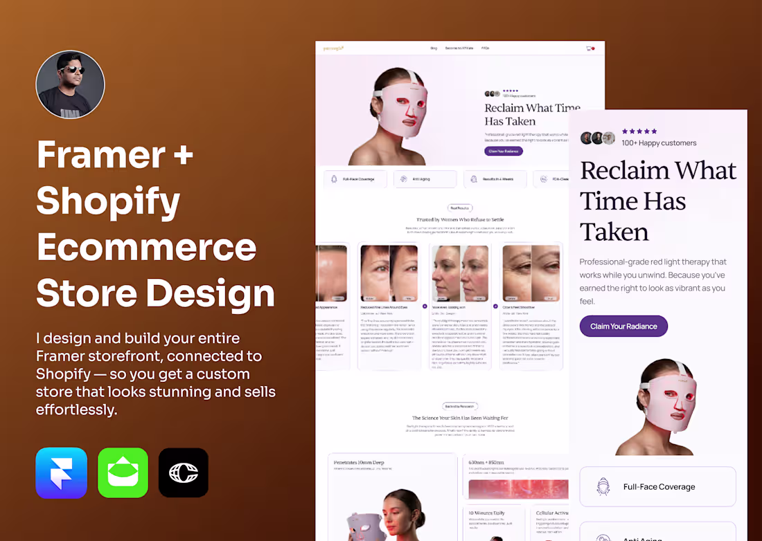 Cover image for Framer + Shopify E-commerce Store Design & Development