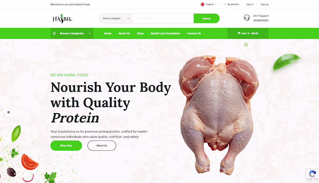 Cover image for Hasbil Foods, Shopping Site