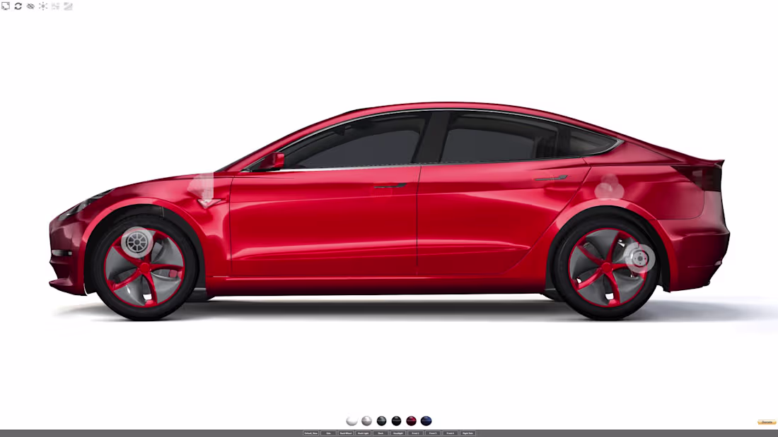Cover image for Tesla Model 3 interactive 3D configurator in a white-plane e...