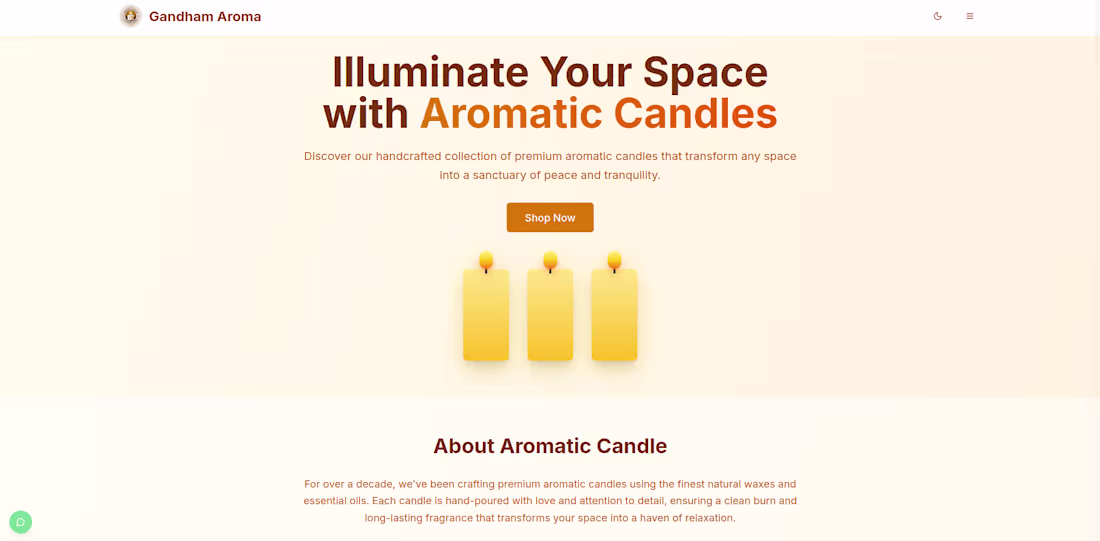 Cover image for Gandham Aroma Website Design