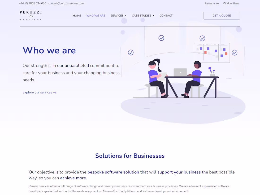 Cover image for Peruzzi Services website on Behance