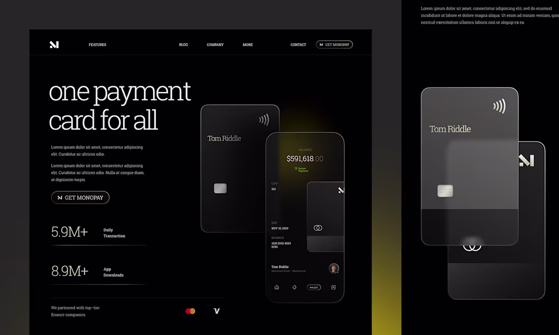 Cover image for One Payment Card for all Website :: Behance