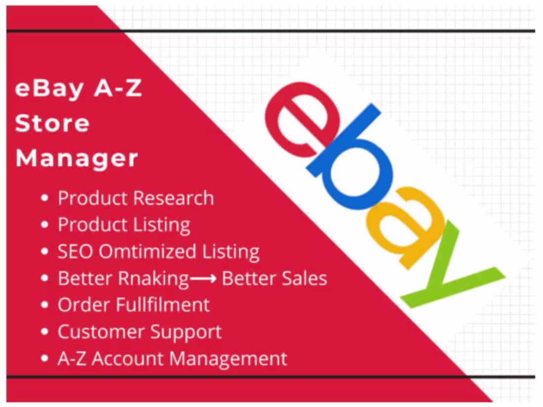 Cover image for I will be virtual assistant to manage complete ebay store