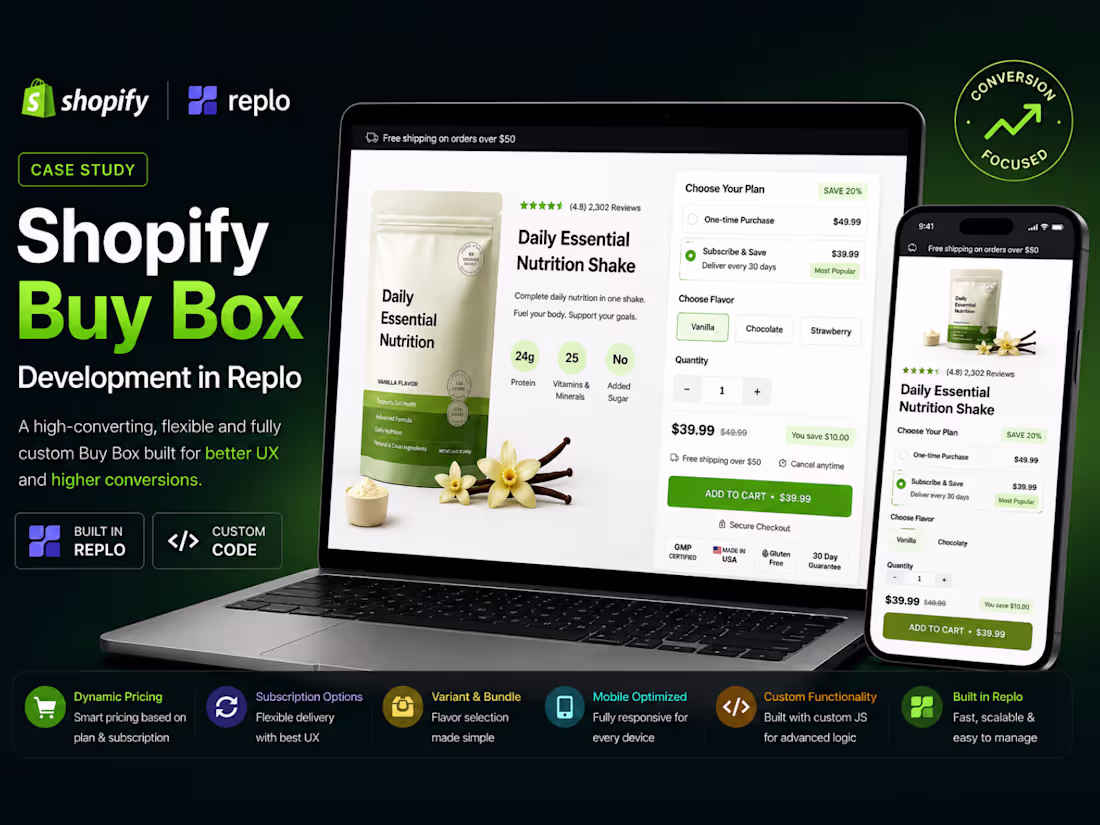 Cover image for Shopify Buy Box Development in Replo