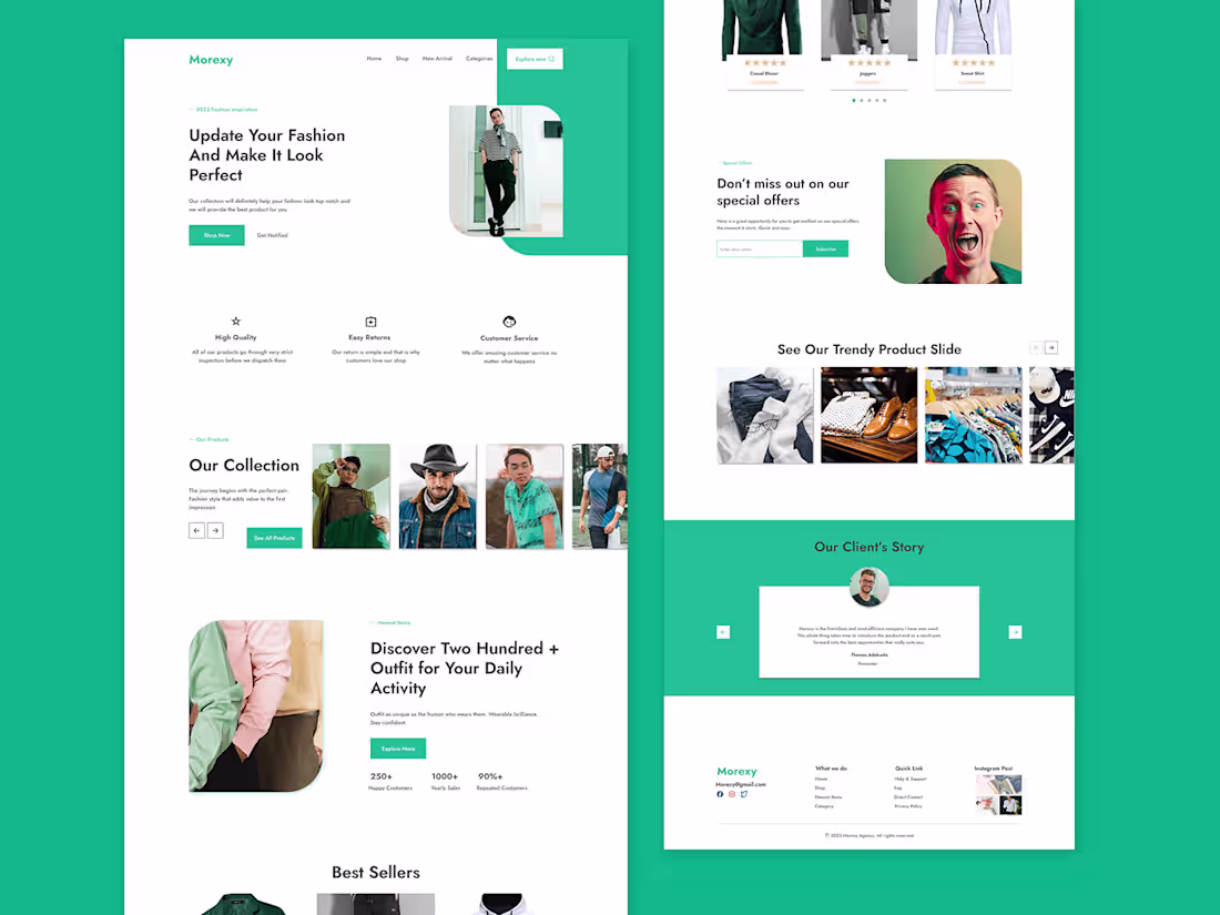 Cover image for Fashion website landing page design