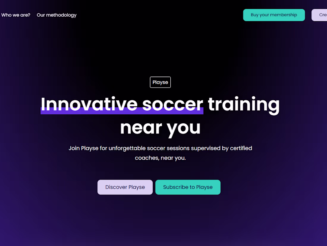 Cover image for Playse - Soccer classes with professional trainers