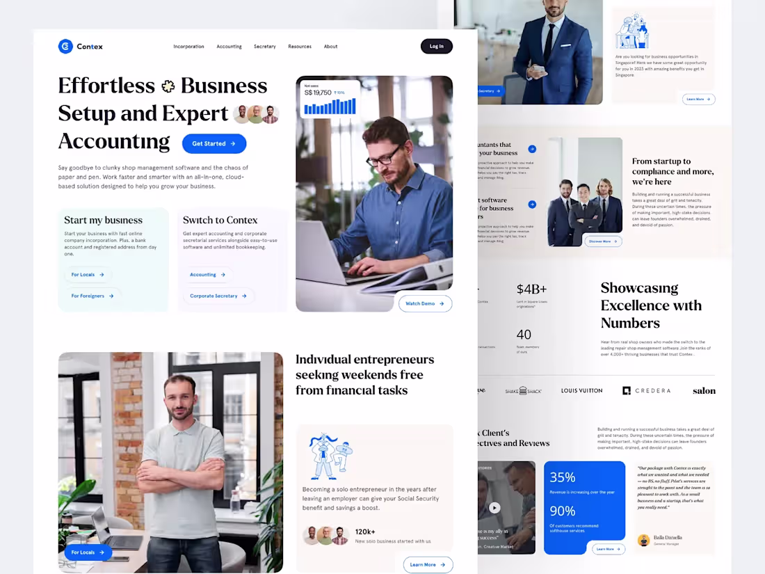 Cover image for Accounting & Software Services Landing Page Designed a conve...