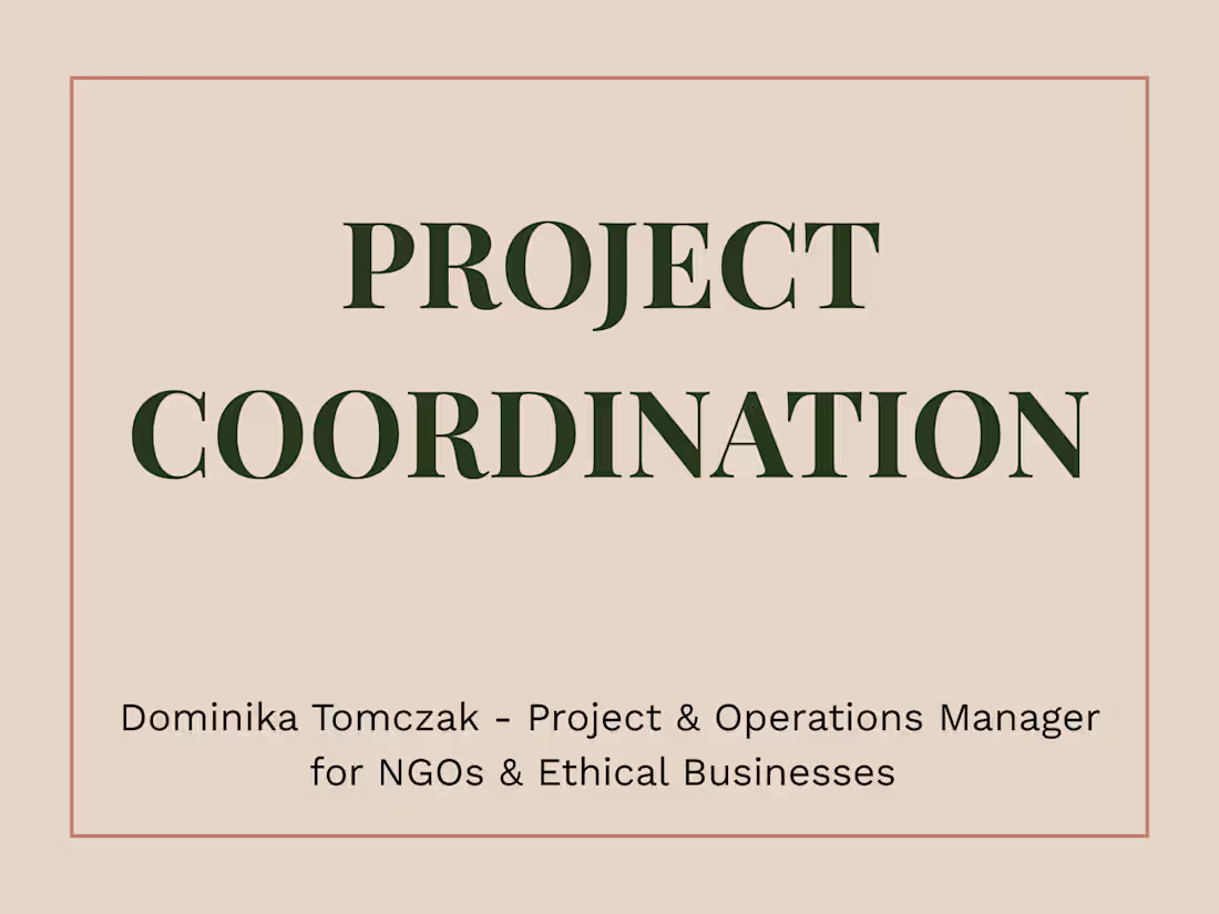 Cover image for Project Coordination