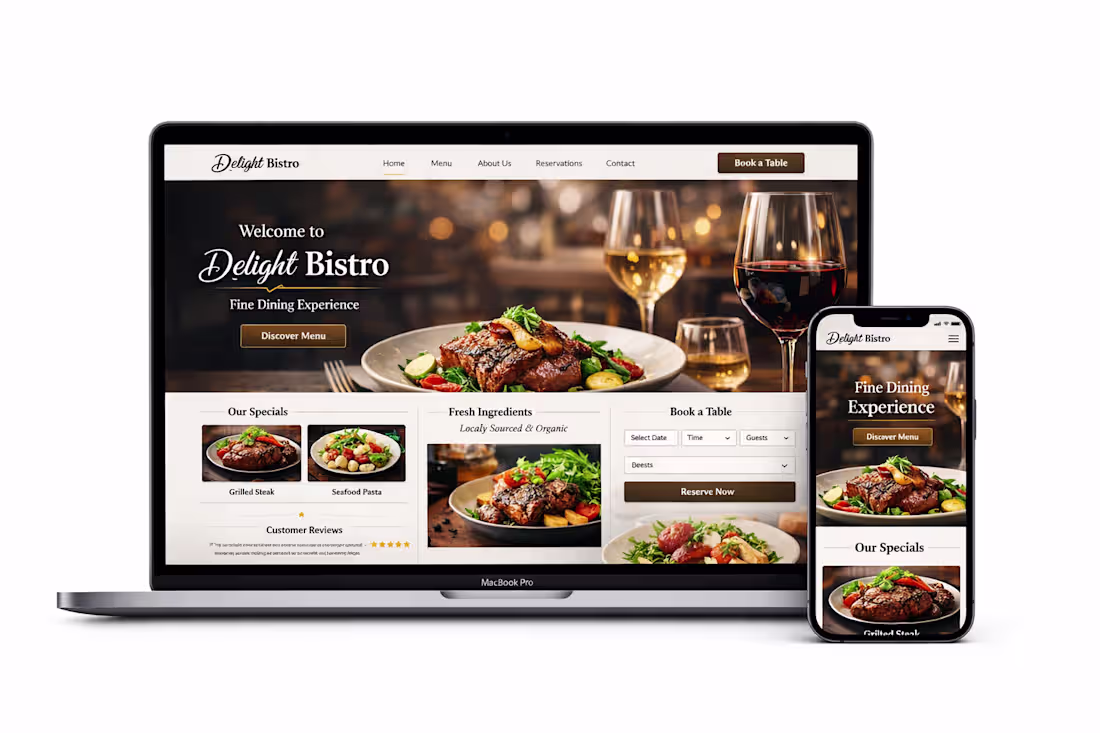 Cover image for Wordpress Restaurant website design and