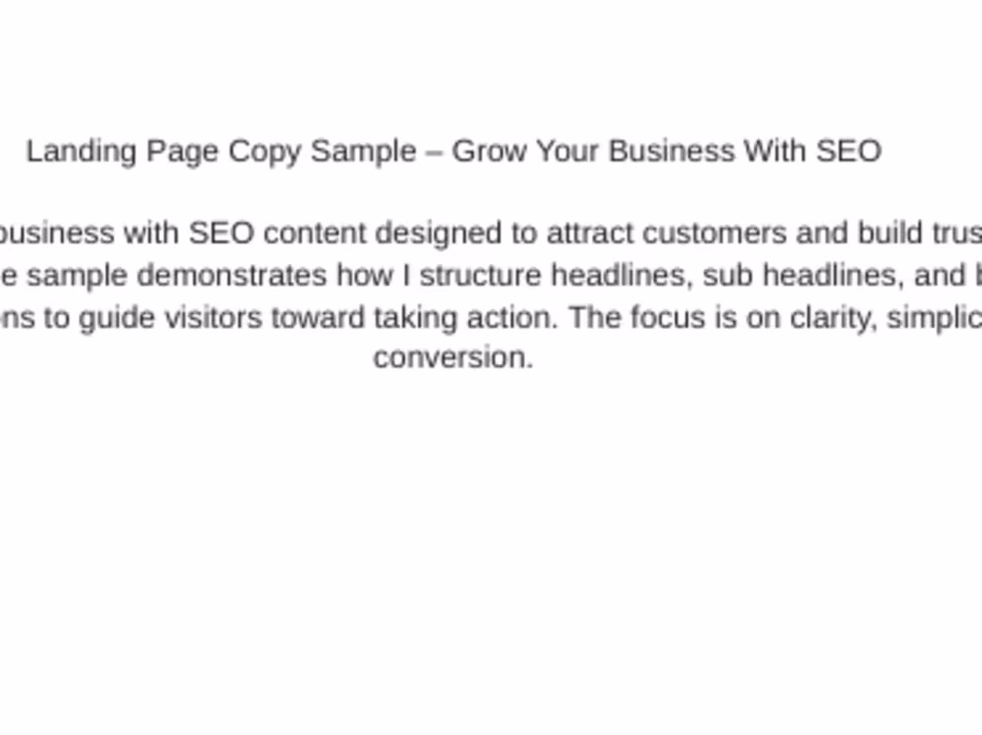 Cover image for A landing page sample showing