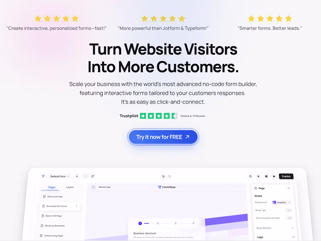 Cover image for Formflow | The worlds most advanced no-code form builder