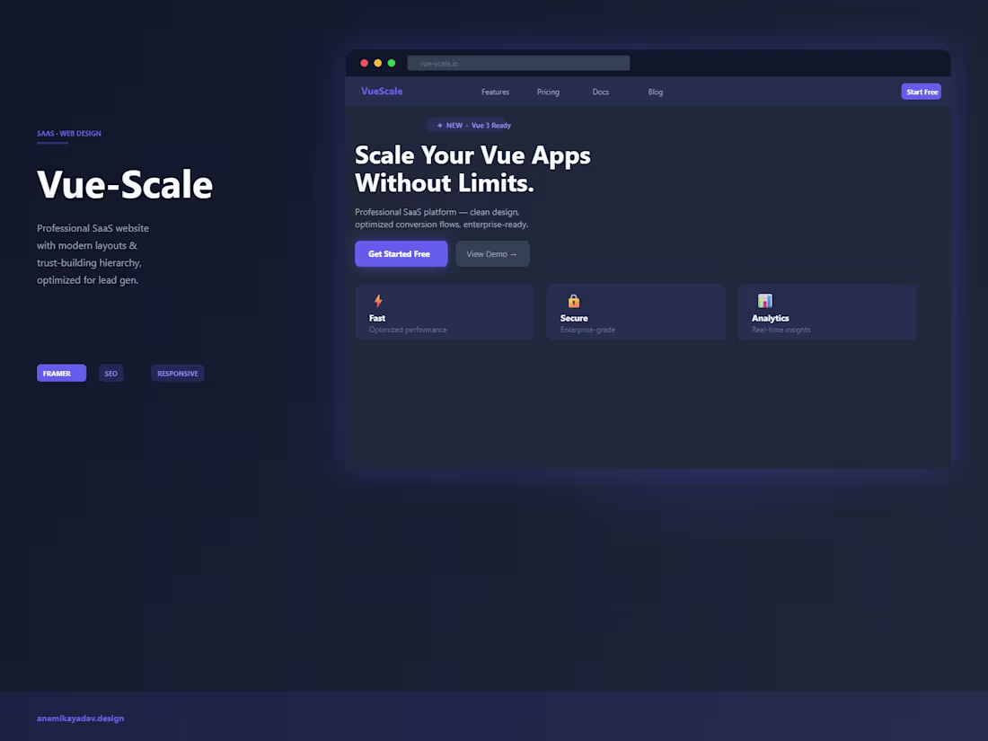 Cover image for Vue-Scale — SaaS Web Design