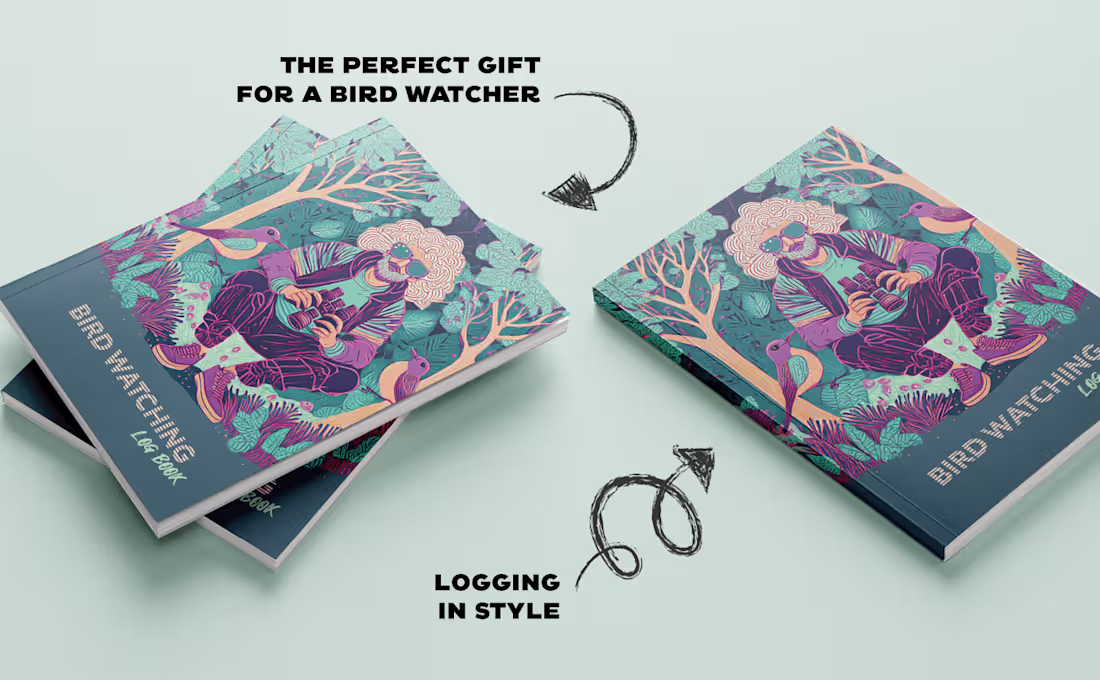 Cover image for Book design for a bird watching log book