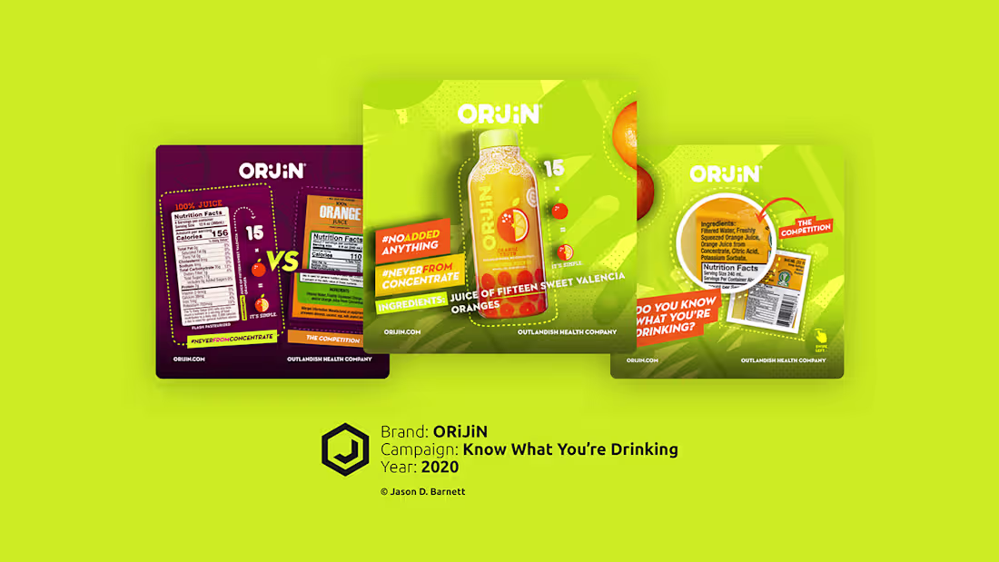 Cover image for ORiJiN: Know What You're Drinking (2020) on Behance