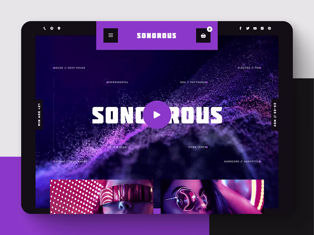 Cover image for SONOROUS: Music Festival Website Template