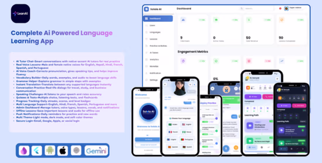 Cover image for AI Powered Language Learning System A complete language lear...