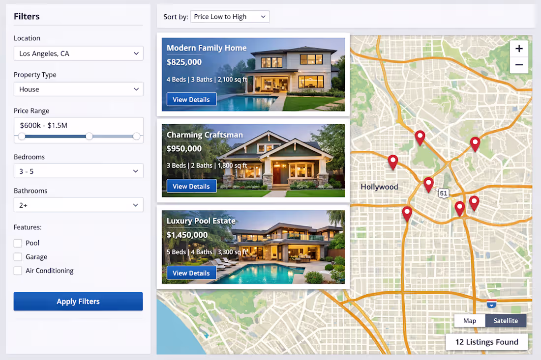 Cover image for Real Estate Listing Platform (Advanced Search + Admin)