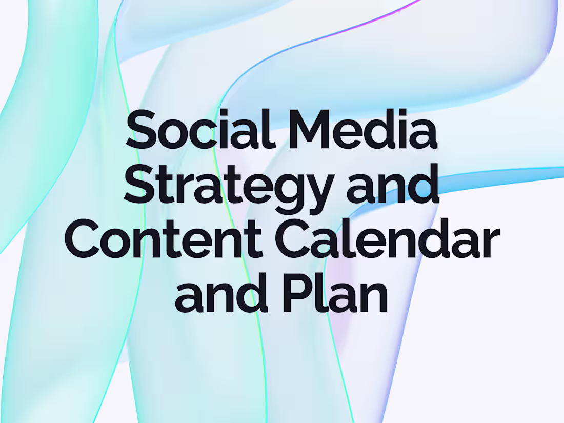 Cover image for Social Media Strategy and Content Calendar and Plan
