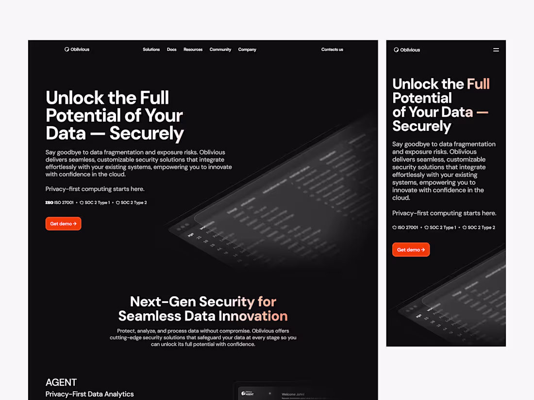 Cover image for Oblivious – Website Redesign