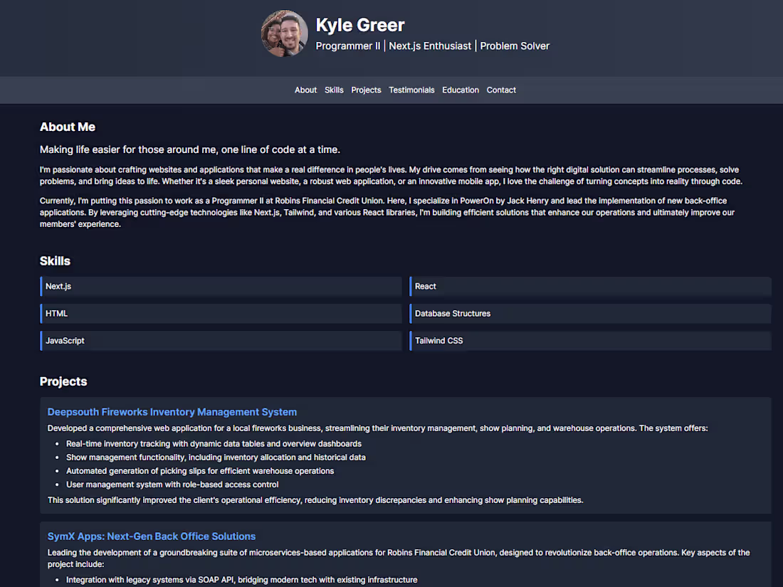 Cover image for Personal Portfolio Site