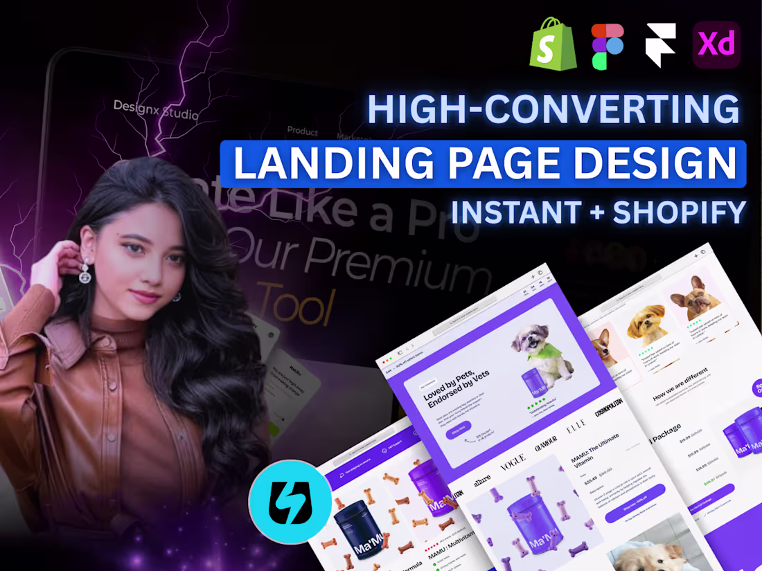 Cover image for Custom Shopify Landing Page Design | Built with Instant