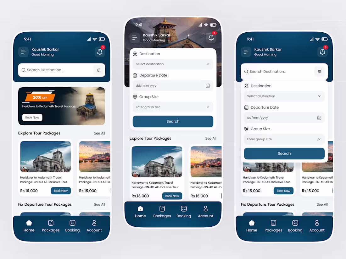 Cover image for Travel Booking App UI Design