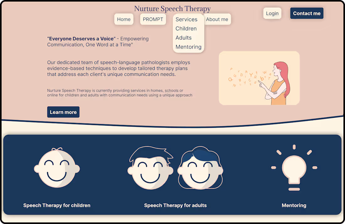 Cover image for UX Design Consultancy: Speech Therapy web design
