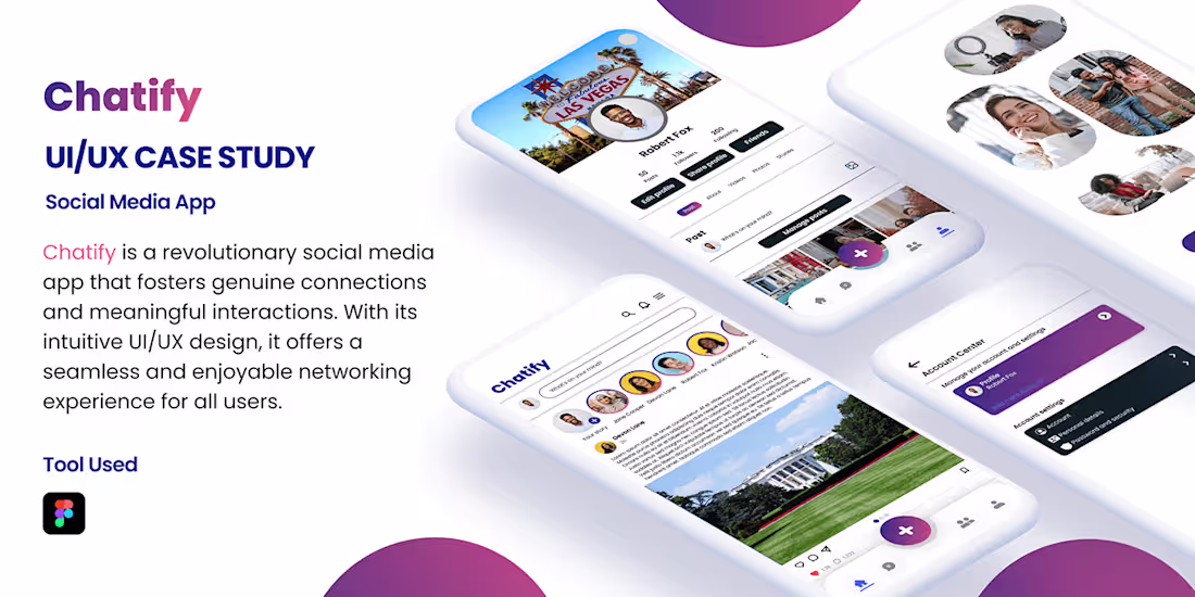 Cover image for SOCIAL MEDIA APP | UI/UX CASE STUDY on Behance