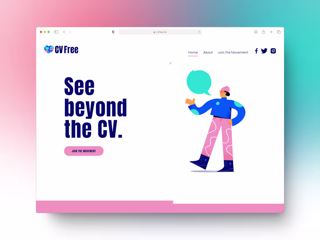 Cover image for Landing Page for CVFree Campaign