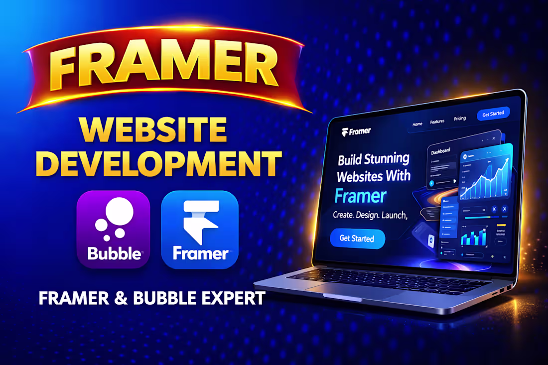 Cover image for I will create a modern responsive website using Framer