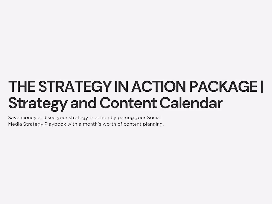 Cover image for The Strategy In Action Package | Strategy and Content Calendar