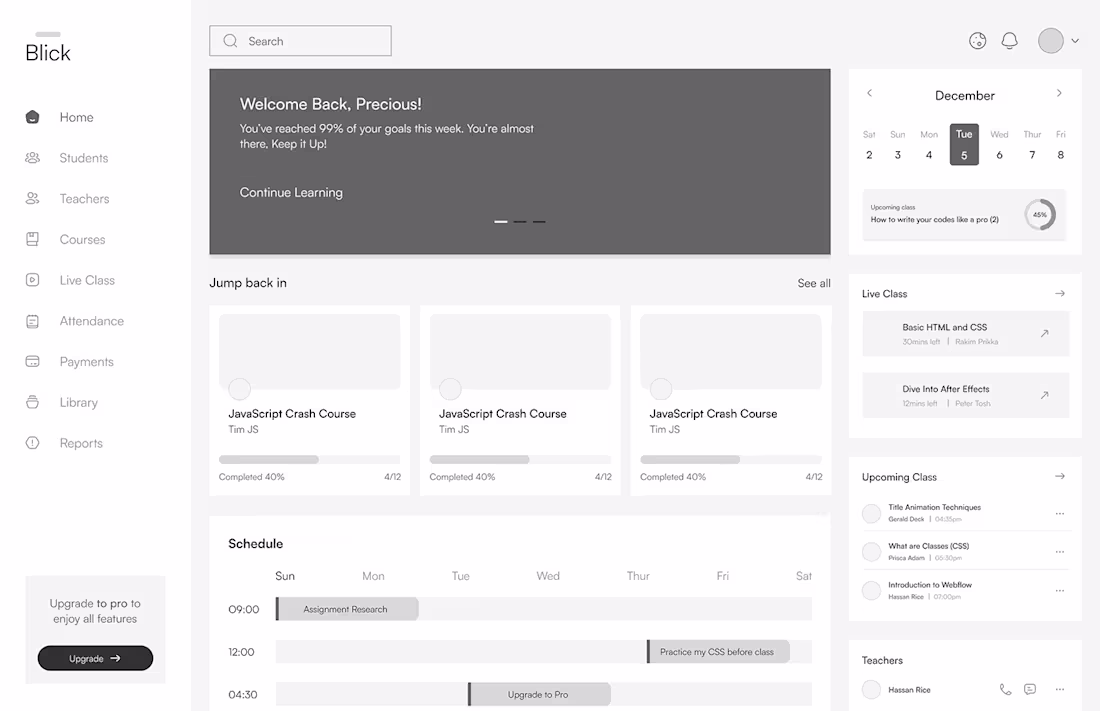 Cover image for Blick (E-learning Platform)
