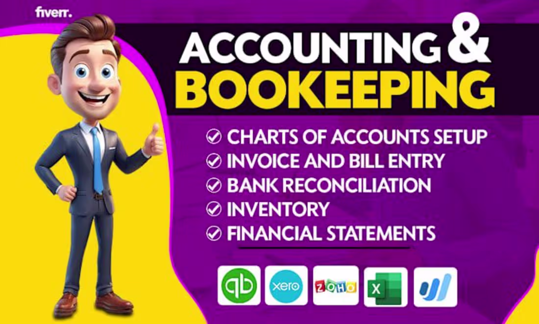 Cover image for I will do accounting, bookkeeping, payroll in quickbooks onl...