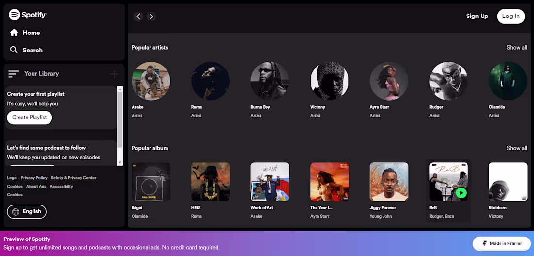 Cover image for Spotify Framer Recreate