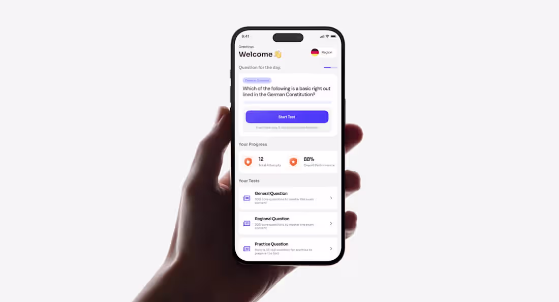Cover image for German Test Quizz App 📕