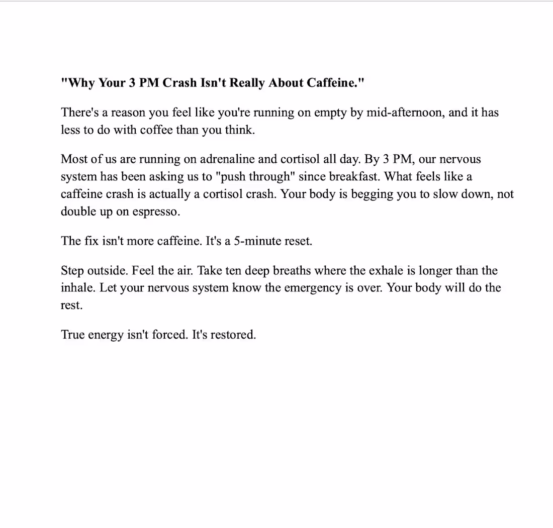 Cover image for "Why Your 3 PM Crash