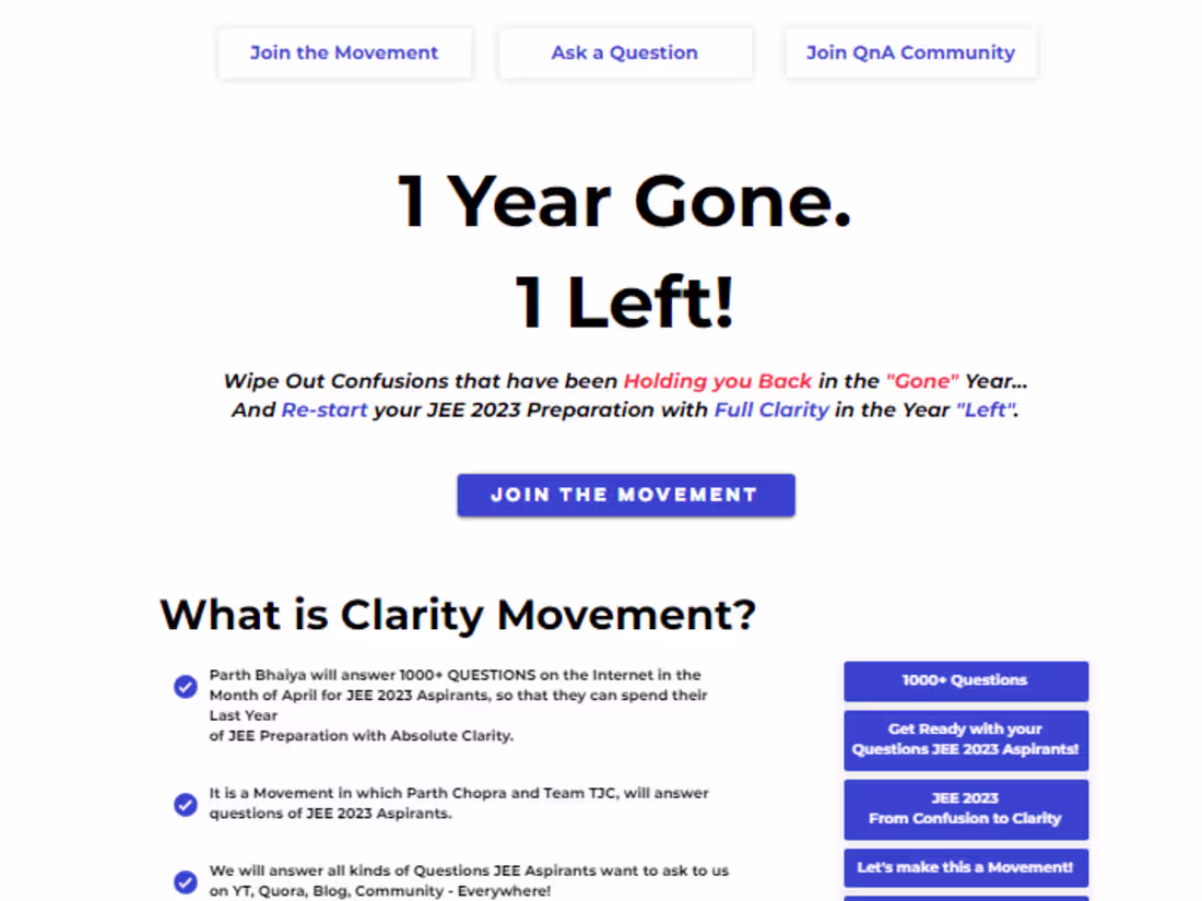 Cover image for Clarity Movement | IITJEE Mentorship