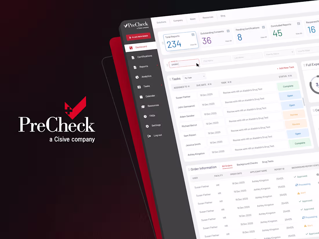 Cover image for PreCheck Dashboard Design