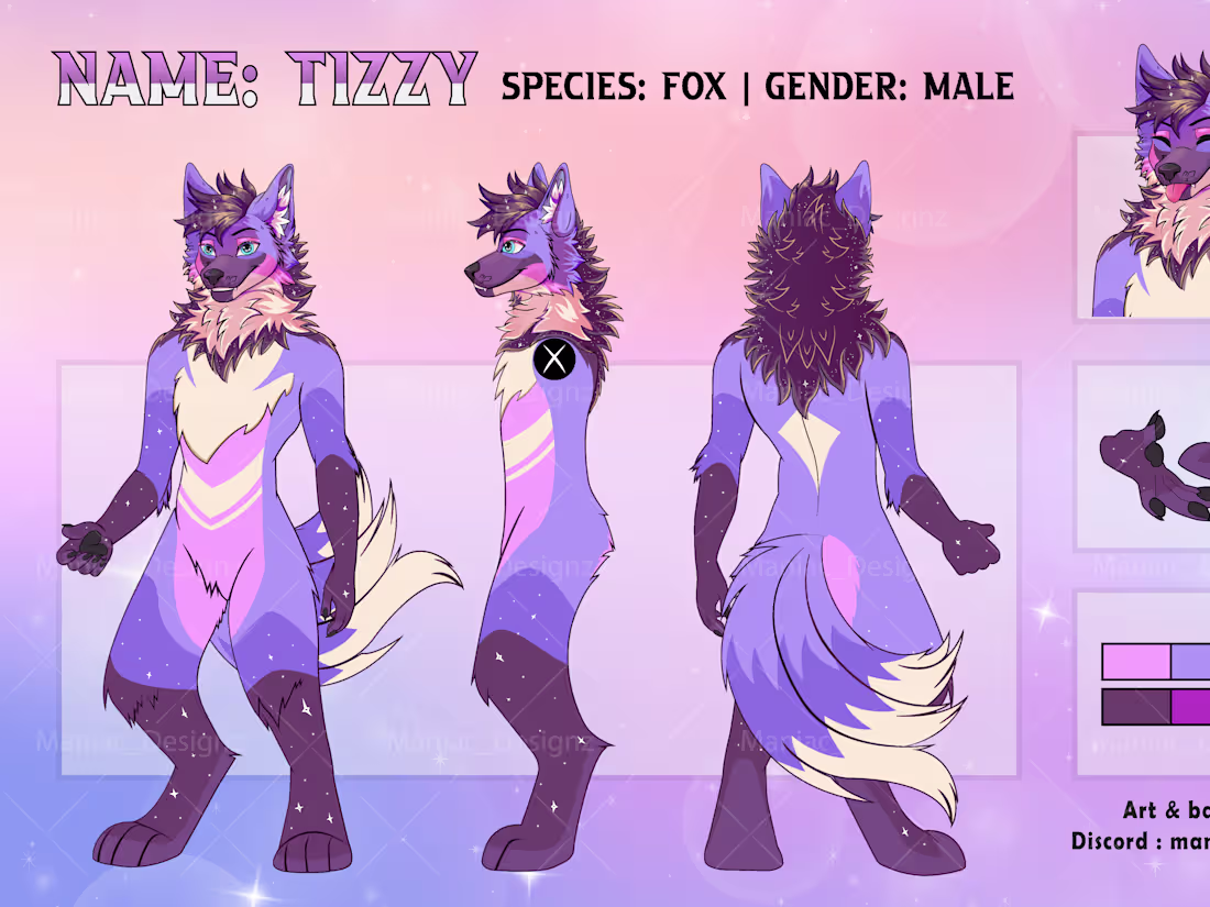 Cover image for I'll draw furry fursona reference sheet for any species 