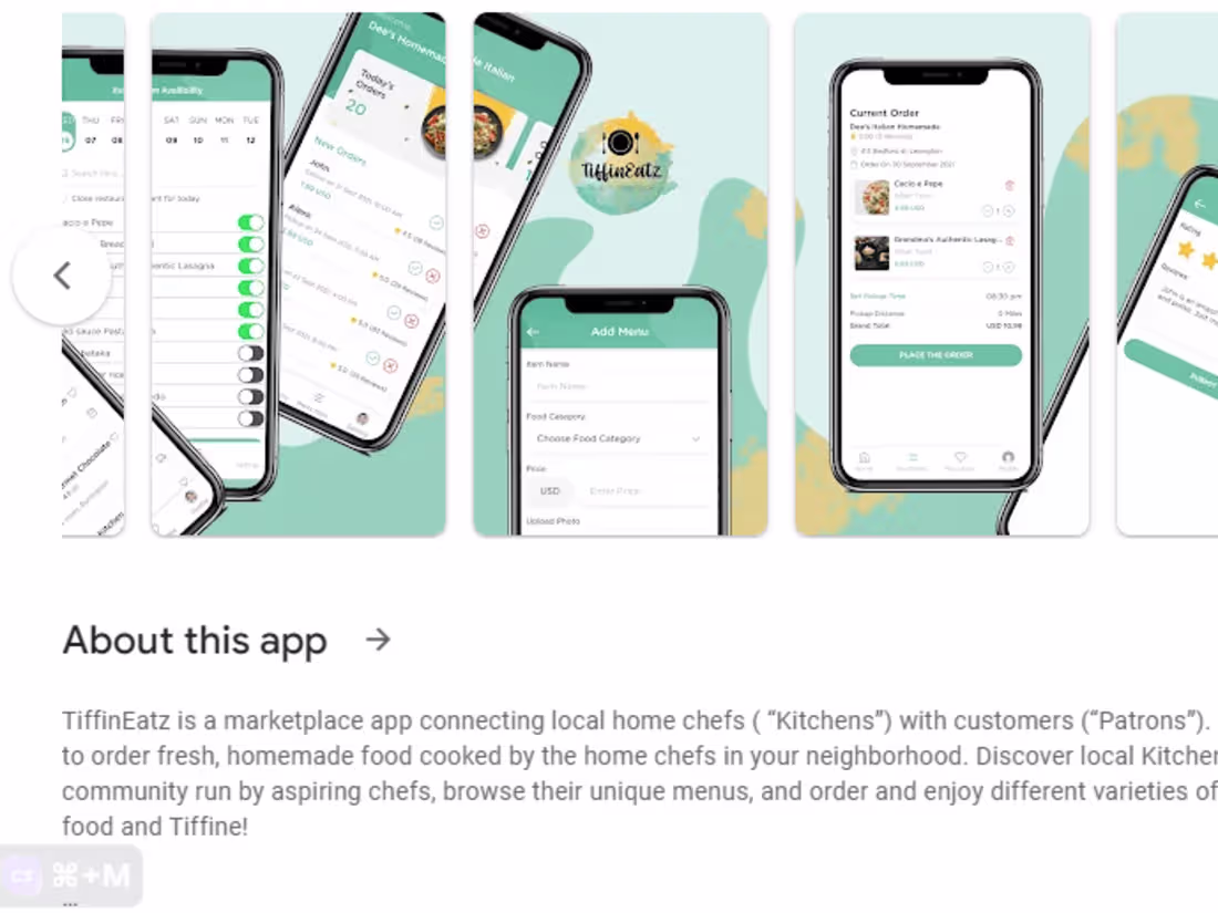 Cover image for Mobile App Food Market Place