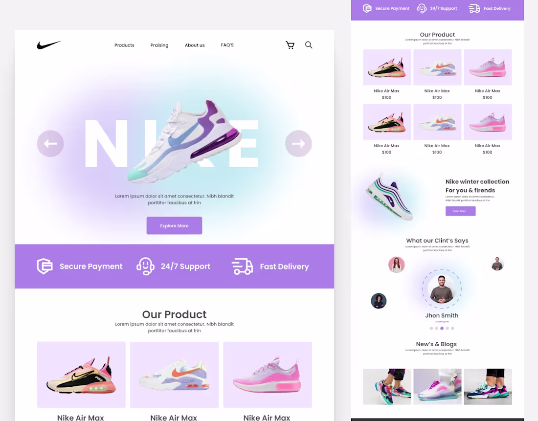 Cover image for Shoes website landing page