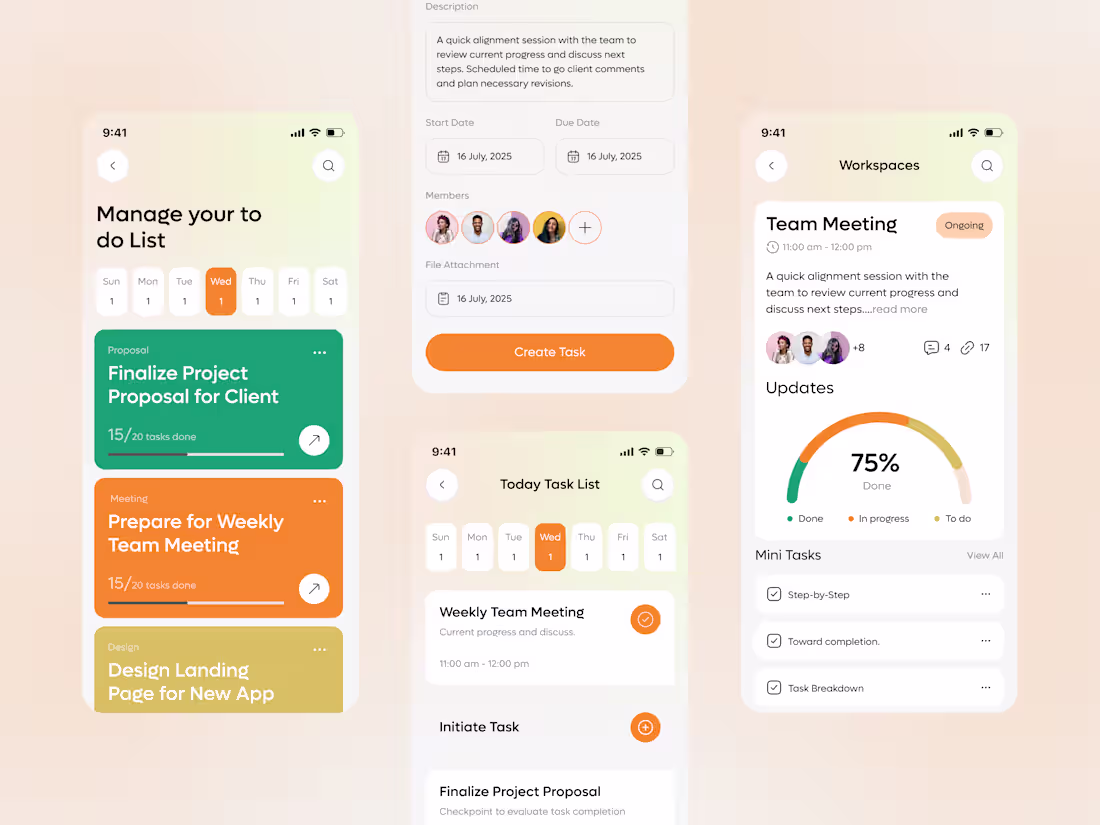 Cover image for Task Management Mobile App Design