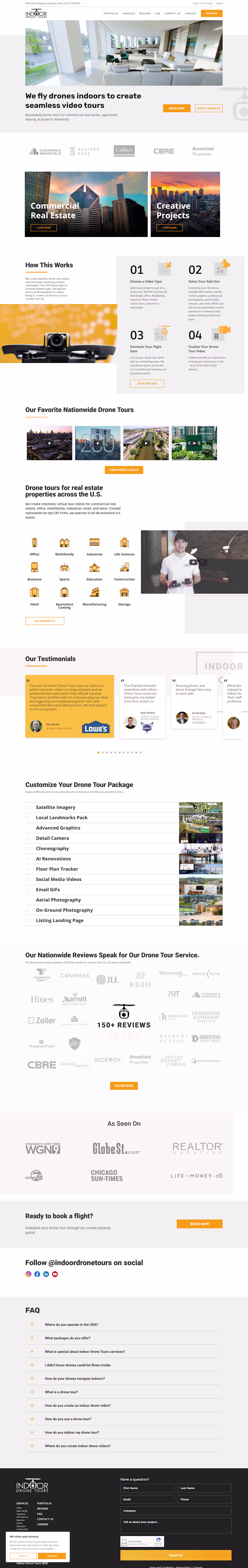 Cover image for I designed and developed the Indoor Drone Tours website to h...
