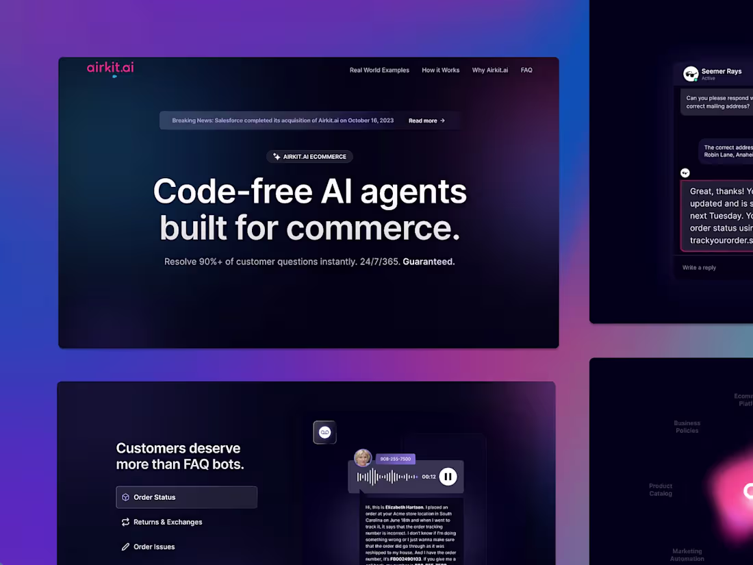 Cover image for Airkit.ai — Code-free AI agents
built for commerce