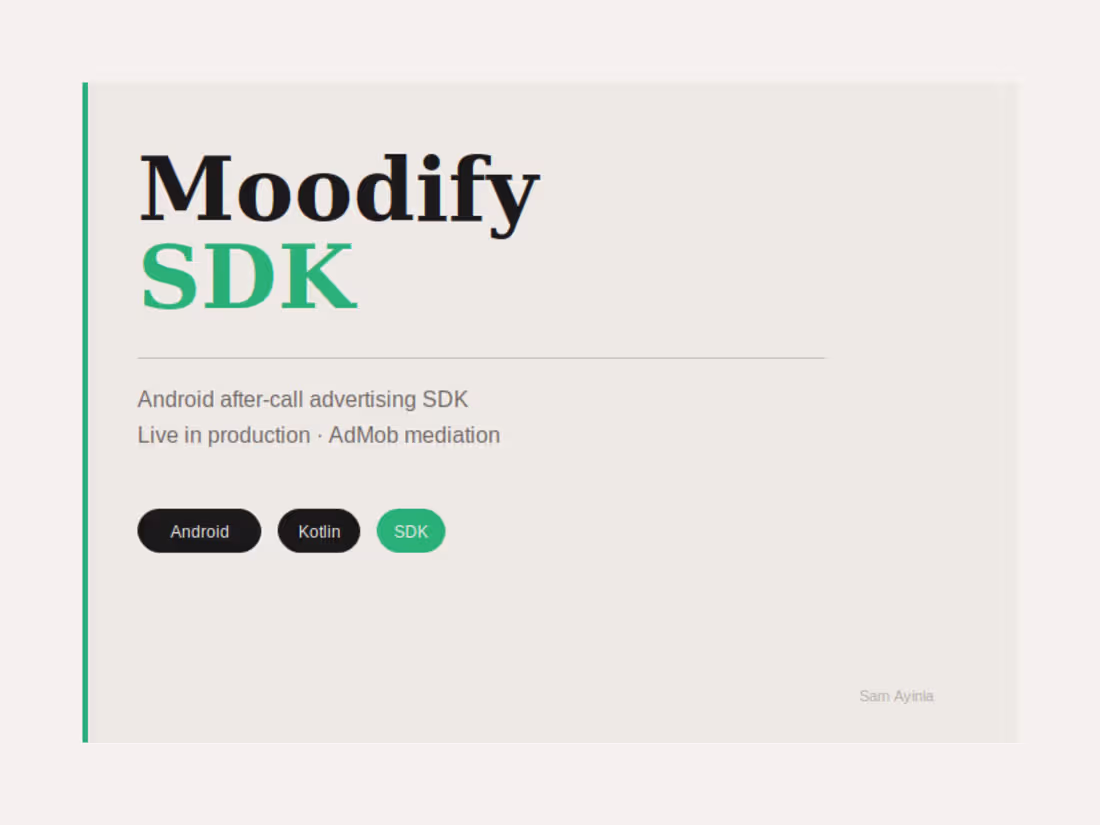 Cover image for MoodifySDK: Android AfterCall Advertising SDK.