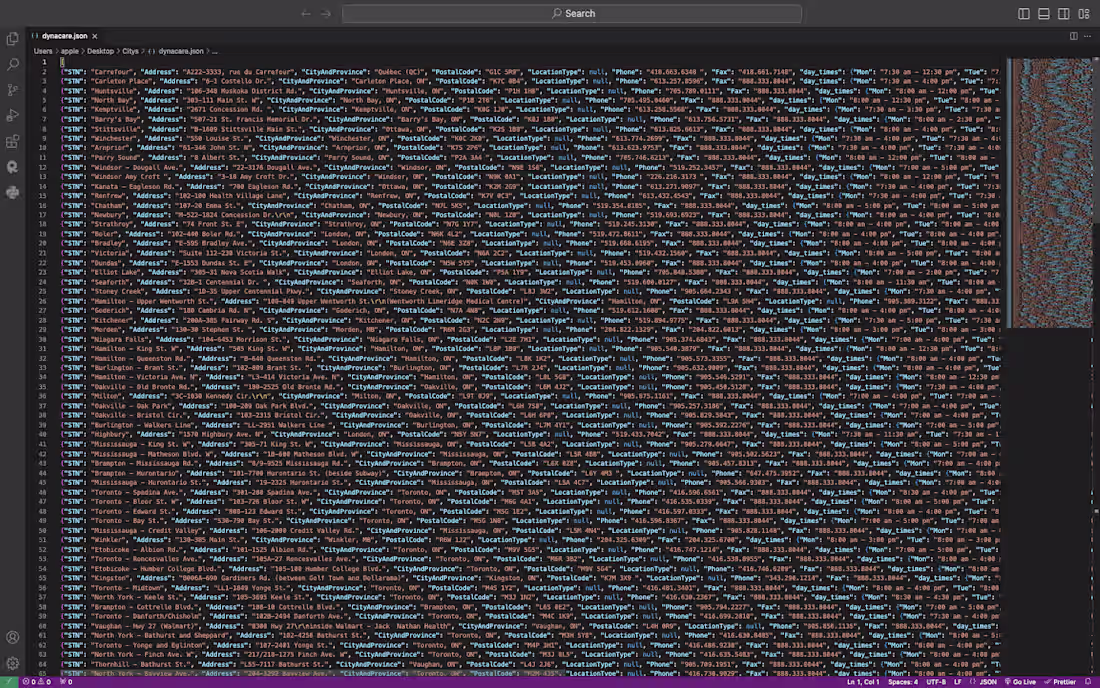 Cover image for  Dynacare Locations Data Extraction in Levis, Canada