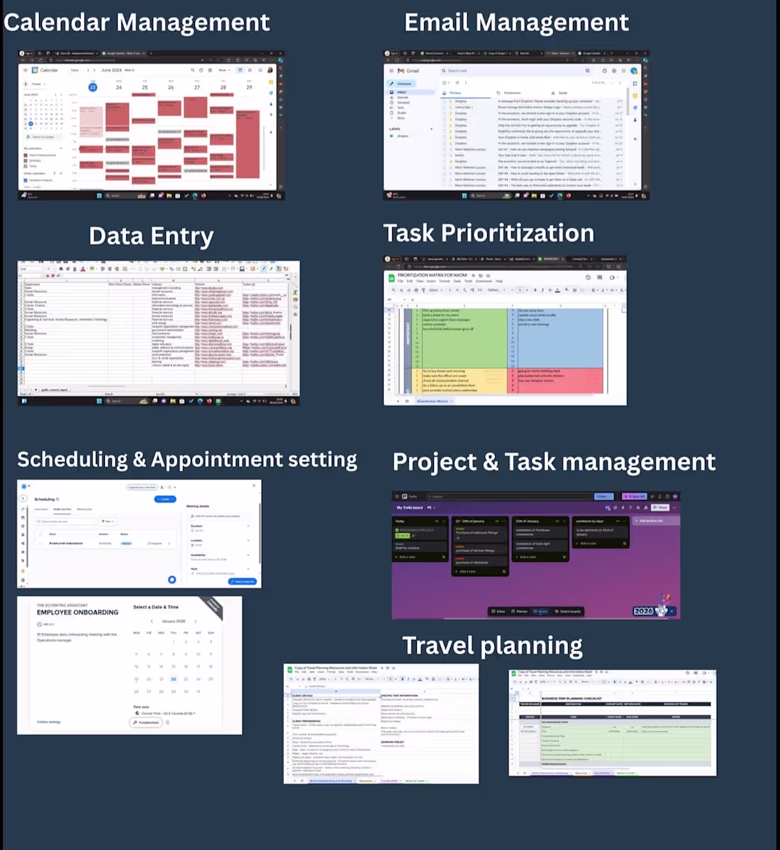 Cover image for Calendar Management 
Data Entry
Task prioritization